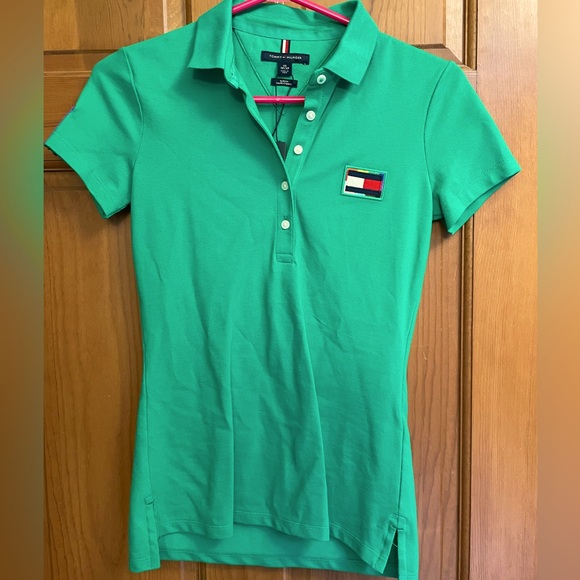 NWT Tommy Hilfiger Green PRIDE slim-fit polo - Picture 1 of 7